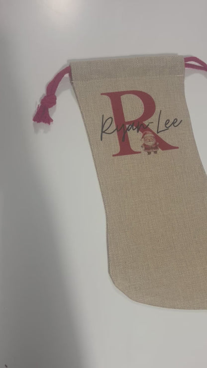 Custom Christmas Stocking, Personalised Stocking, Santa Stocking, Christmas Tree, Children's Christmas Stocking