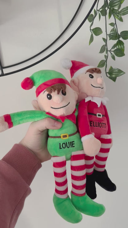 Personalised Plush Elf, Christmas Teddy, Elf Teddy, Soft Toy, Stocking Fillers, elf, Christmas Teddy, Name On Elf, Personalised Elf