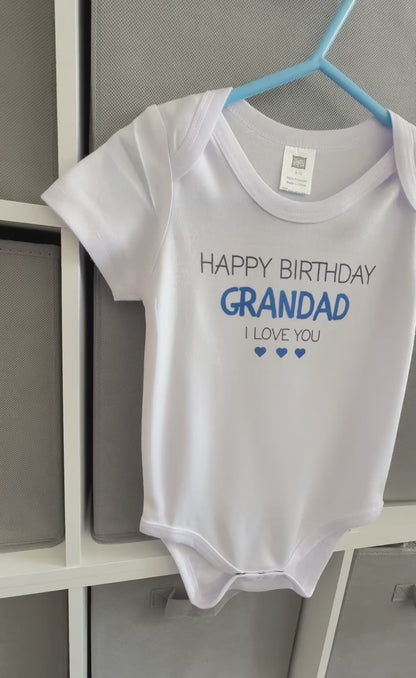 Happy Birthday Daddy Granddad Uncle, Baby Grow or Kids T-Shirt, Birthday Gift from Baby or Child, Family Birthday Outfit UK