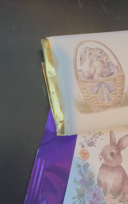Personalised Easter Chocolate Wrapper, Easter Card, Custom Name Bunny Design, Easter Gift, Kids Chocolate Bar Wrapper, Spring Treat Gift