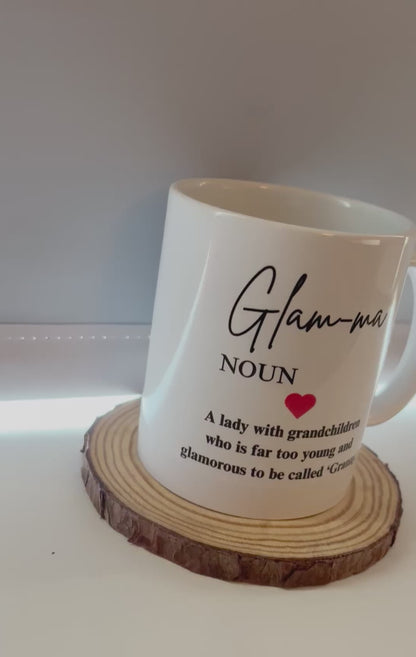 Glam-ma Mug, Grandma, Cool Grandma, Drinkware, Tea, Coffee, Nanny, For Grandma, From Grandchild, Grandchildren, For Her, Gift